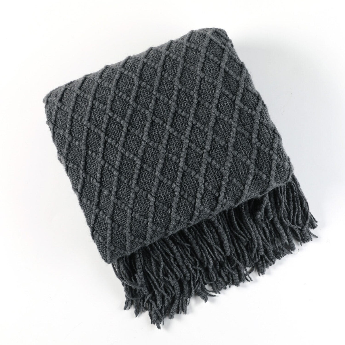 Cozy Comfort | Solid Knitted Sofa Blanket with Elegant Design | Versatile Throw for Year-Round Warmth