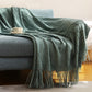 Cozy Comfort | Solid Knitted Sofa Blanket with Elegant Design | Versatile Throw for Year-Round Warmth