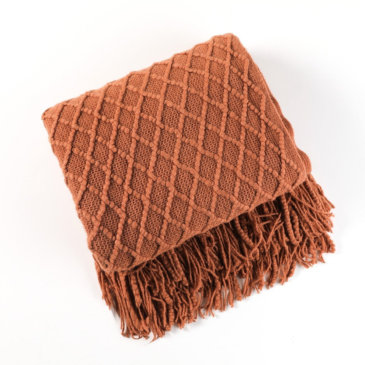 Cozy Comfort | Solid Knitted Sofa Blanket with Elegant Design | Versatile Throw for Year-Round Warmth
