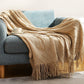 Cozy Comfort | Solid Knitted Sofa Blanket with Elegant Design | Versatile Throw for Year-Round Warmth