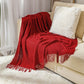 Cozy Comfort | Solid Knitted Sofa Blanket with Elegant Design | Versatile Throw for Year-Round Warmth