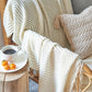 Cozy Comfort | Solid Knitted Sofa Blanket with Elegant Design | Versatile Throw for Year-Round Warmth