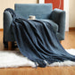 Cozy Comfort | Solid Knitted Sofa Blanket with Elegant Design | Versatile Throw for Year-Round Warmth