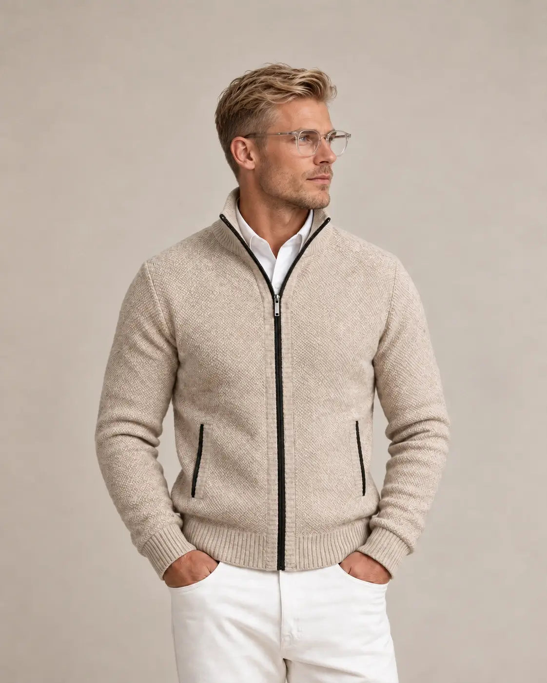 Joseph | Men's Stylish Knit Zip-Collar Jumper for Winter