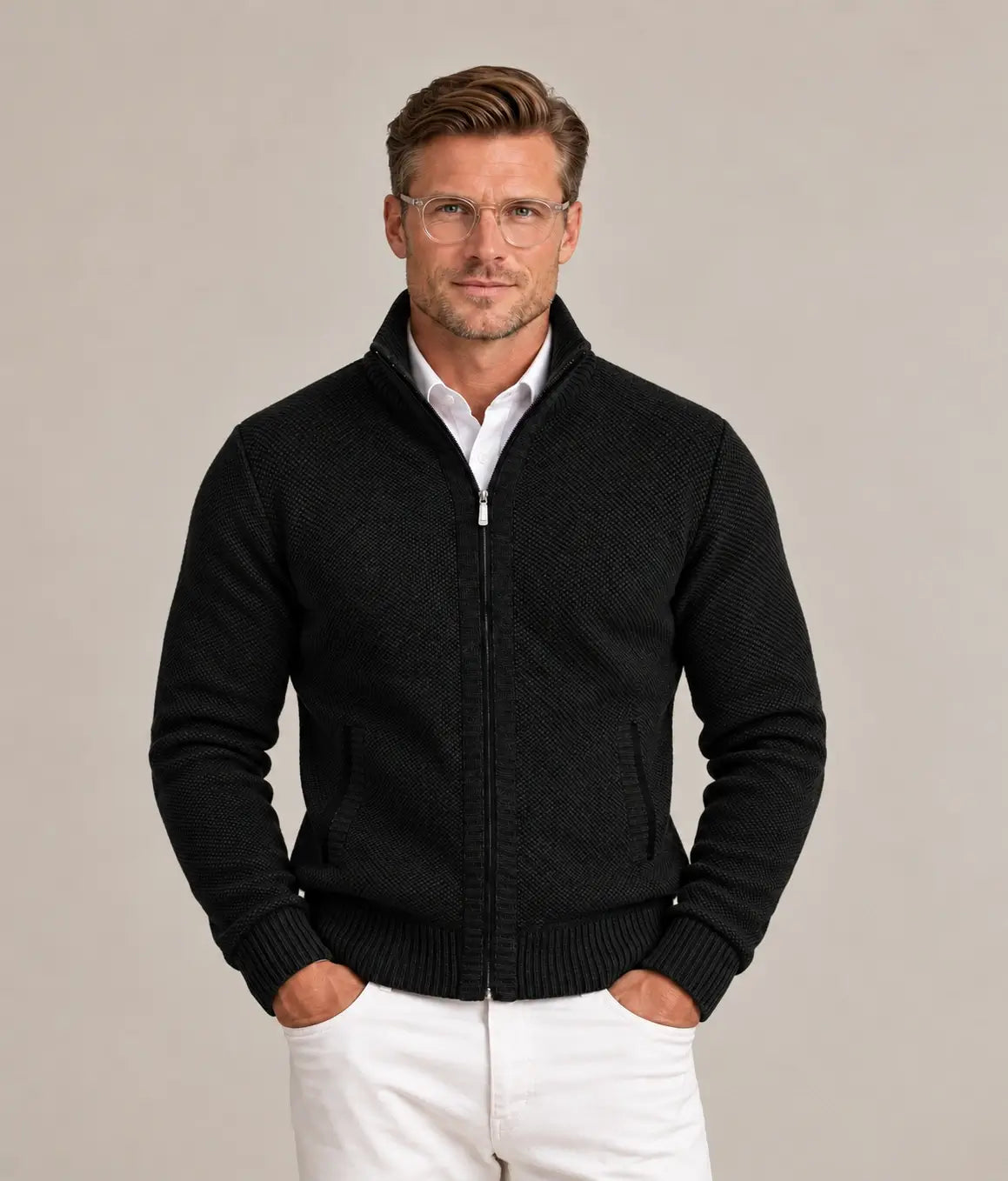 Joseph | Men's Stylish Knit Zip-Collar Jumper for Winter