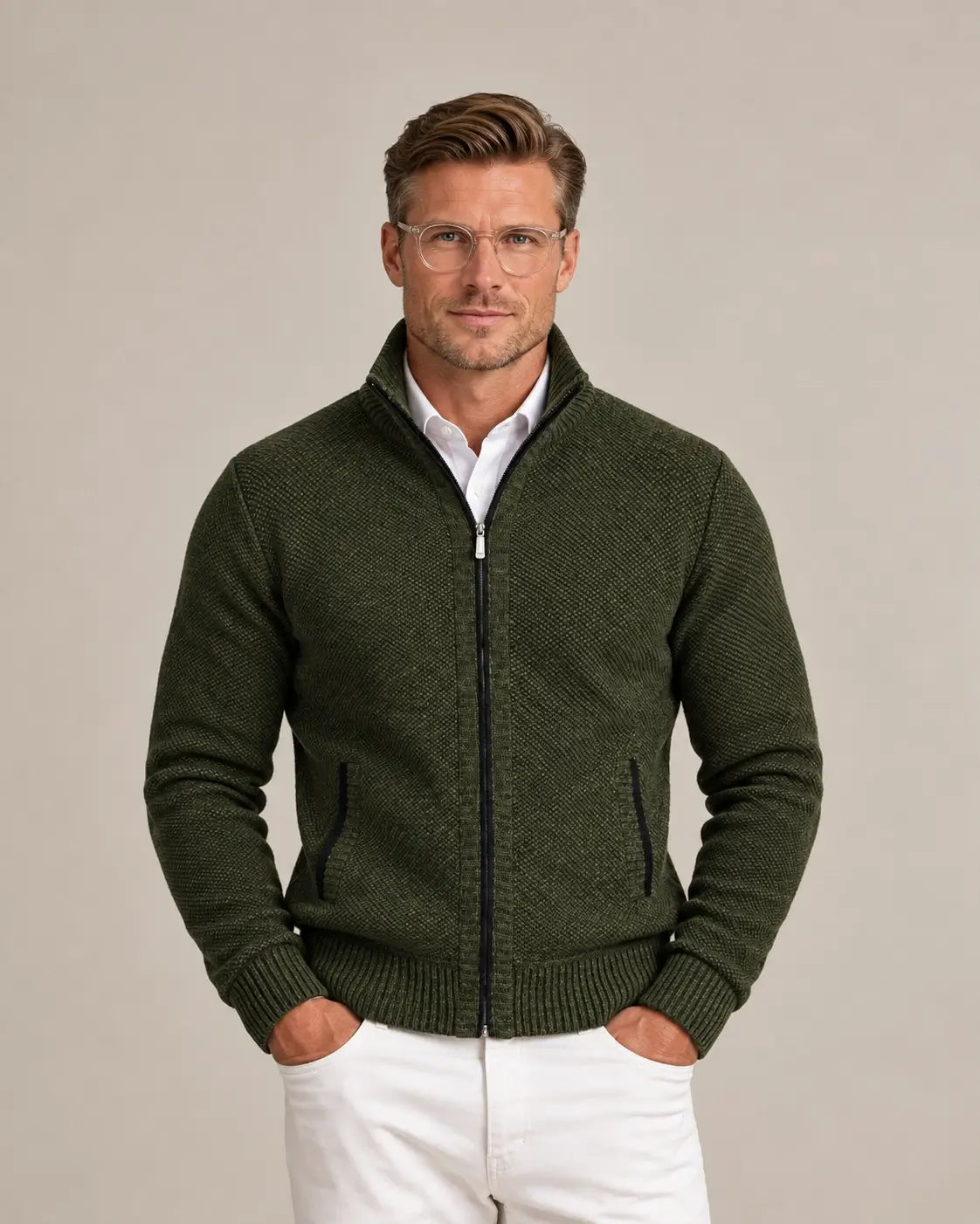 Joseph | Men's Stylish Knit Zip-Collar Jumper for Winter