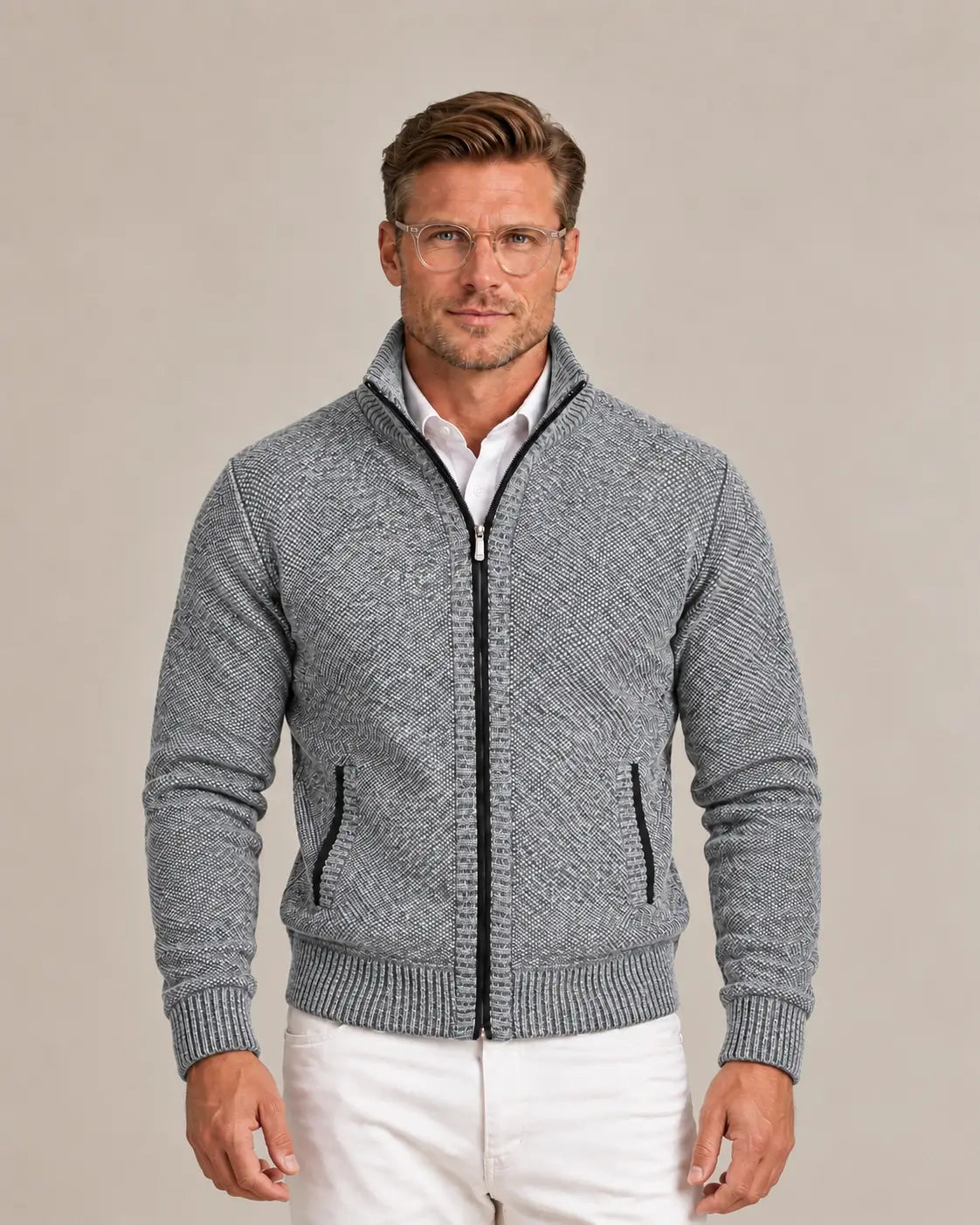 Joseph | Men's Stylish Knit Zip-Collar Jumper for Winter