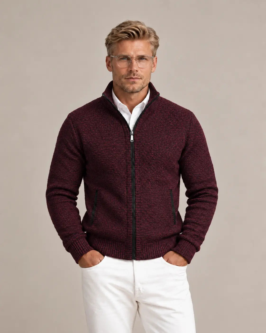Joseph | Men's Stylish Knit Zip-Collar Jumper for Winter