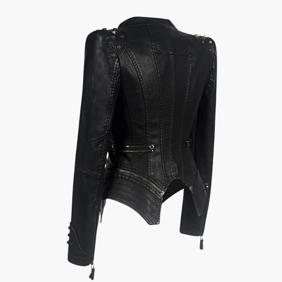 Jovie | Women's Faux Leather Jacket with Stylish Stud Detailing
