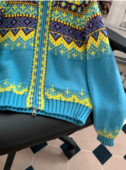 Sadie | Women's Cosy Fair Isle Hooded Jumper for Winter