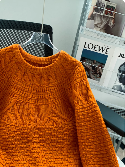 Jane | Women's Cosy Crew Neck Cable Knit Jumper for Winter
