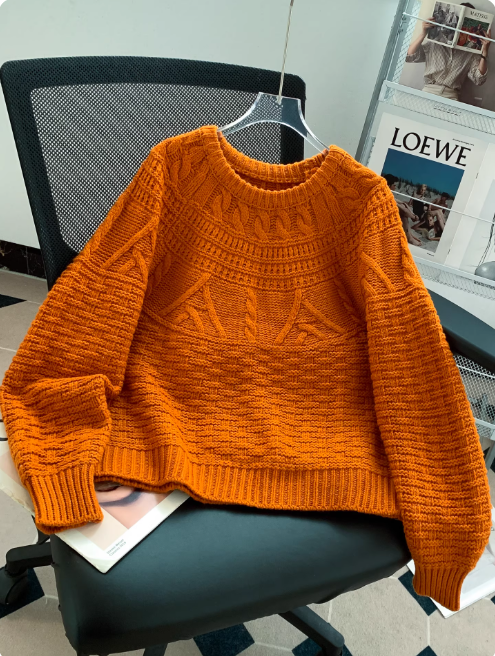 Jane | Women's Cosy Crew Neck Cable Knit Jumper for Winter