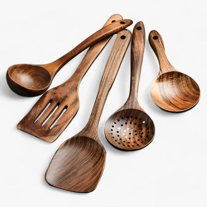 EcoWood | 11-Piece Kitchen Utensil Set with Heat Resistance | Safe Cooking Tools for Non-Stick Cookware - photo 1