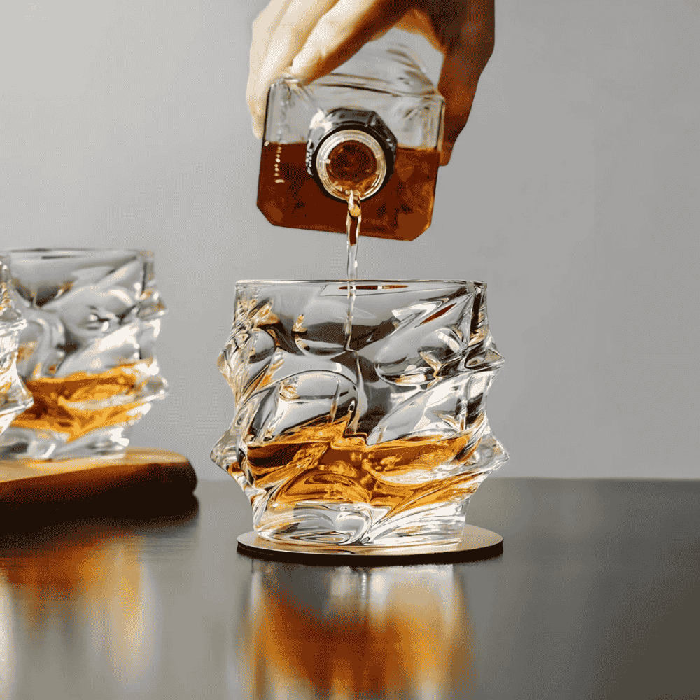 Elegant Crystal Whisky Glass with Intricate Design for Enhanced Tasting Experience