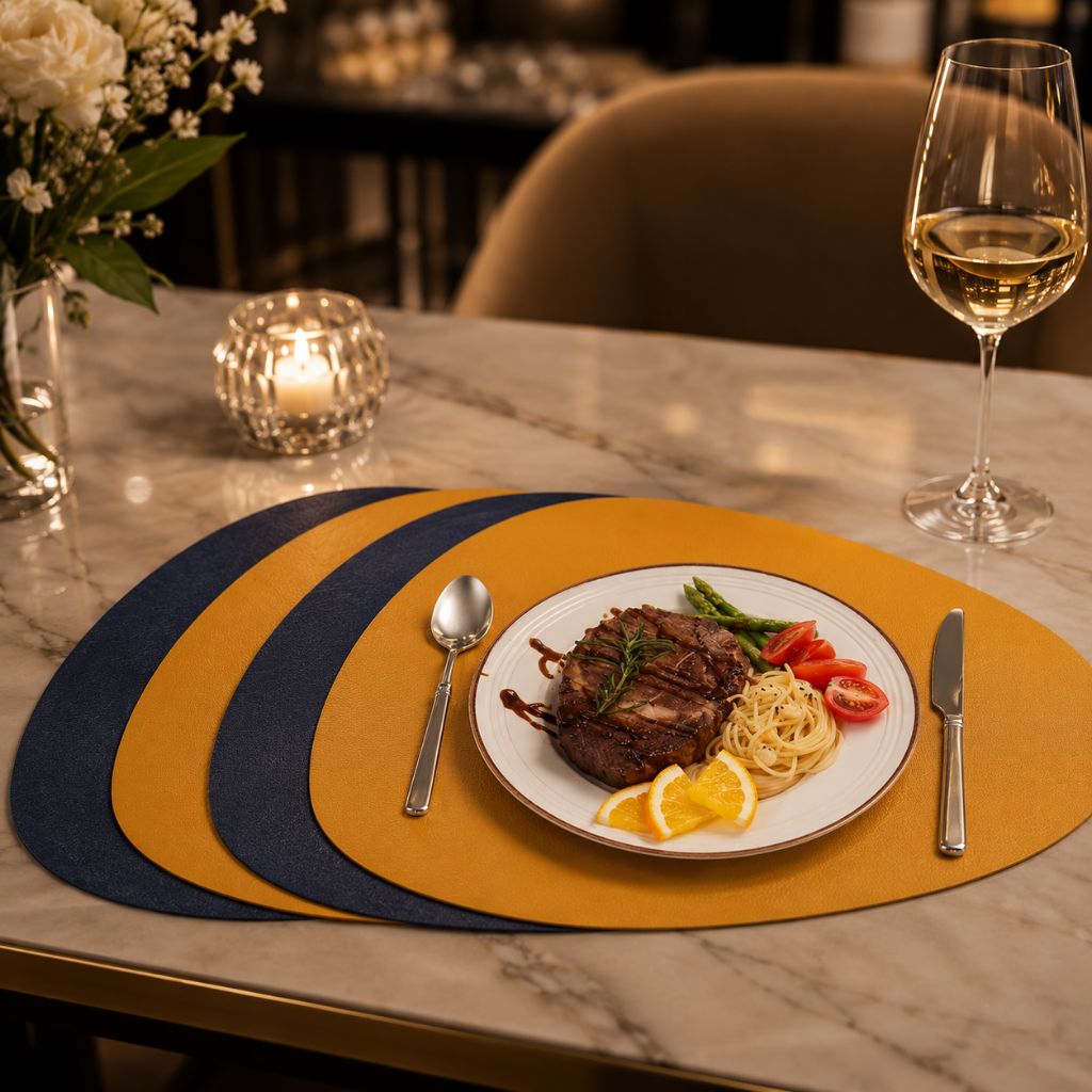 Elegant Dual-Sided Placemats | Waterproof & Oil-Proof Table Mats for Stylish Dining