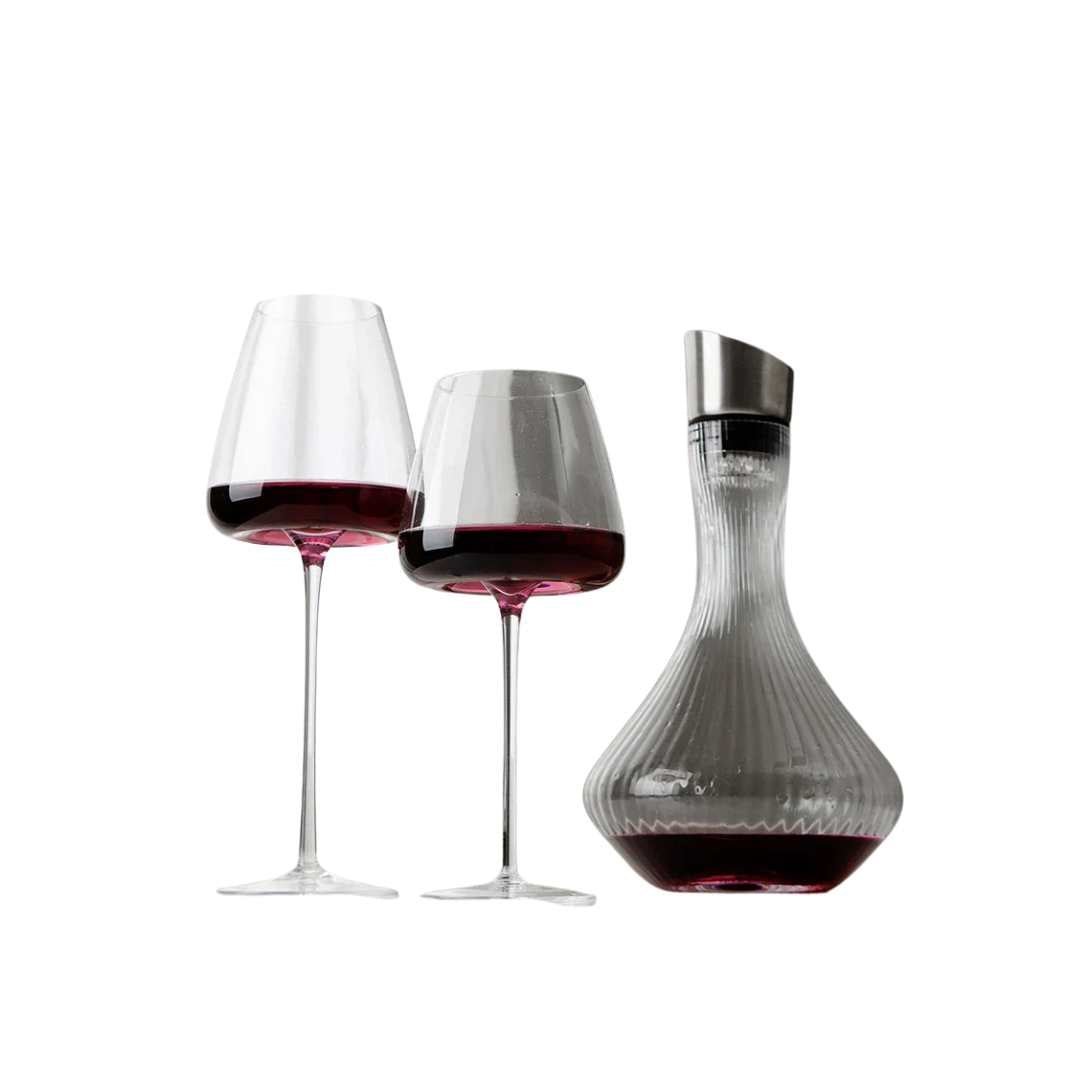Elegant Hand-Blown Crystal Wine Glasses & Champagne Flutes | Unique Design for Sophisticated Drinking Experience