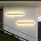 Elegant Linear Outdoor Wall Light with Dimmable LED and IP65 Rating | Modern Golden Design for Stylish Exteriors