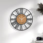 Elegant Metal & Cork Large Wall Clock with Silent Movement | 40 cm Antique Design for Timeless Decor