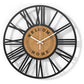Elegant Metal & Cork Large Wall Clock with Silent Movement | 40 cm Antique Design for Timeless Decor