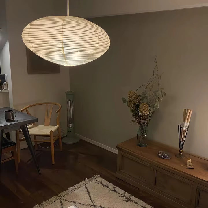 Elegant Paper Lantern Pendant Light | Japanese-Inspired Design for Soft Ambient Illumination