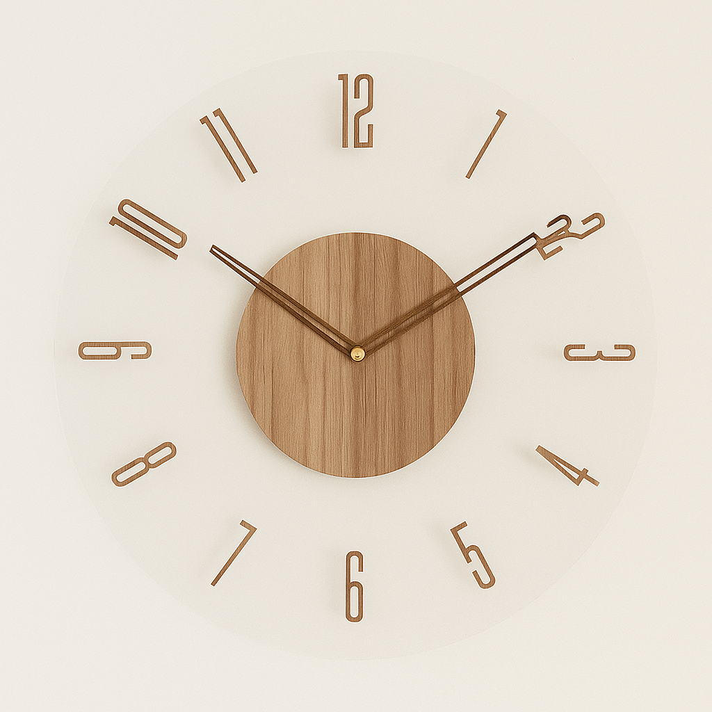 Elegant Scandinavian Wooden Wall Clock with Silent Quartz Movement for Timeless Decor