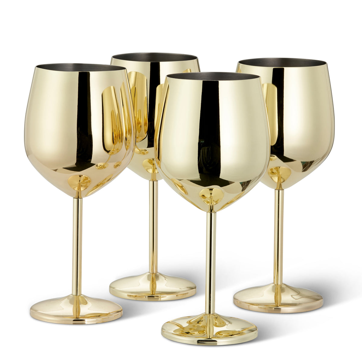 Elegant Stainless Steel Wine Glasses | Gold Finish with Shatterproof Design for Luxurious Sipping