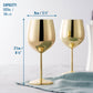 Elegant Stainless Steel Wine Glasses | Gold Finish with Shatterproof Design for Luxurious Sipping