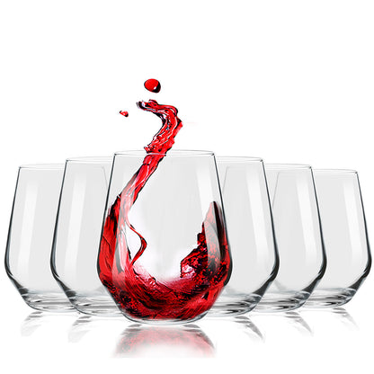 Elegant Stemless Wine Glasses | Modern Design Set of 6 for Versatile Enjoyment