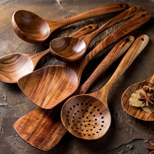 Elegant Wooden Cooking Utensil Set - photo 1