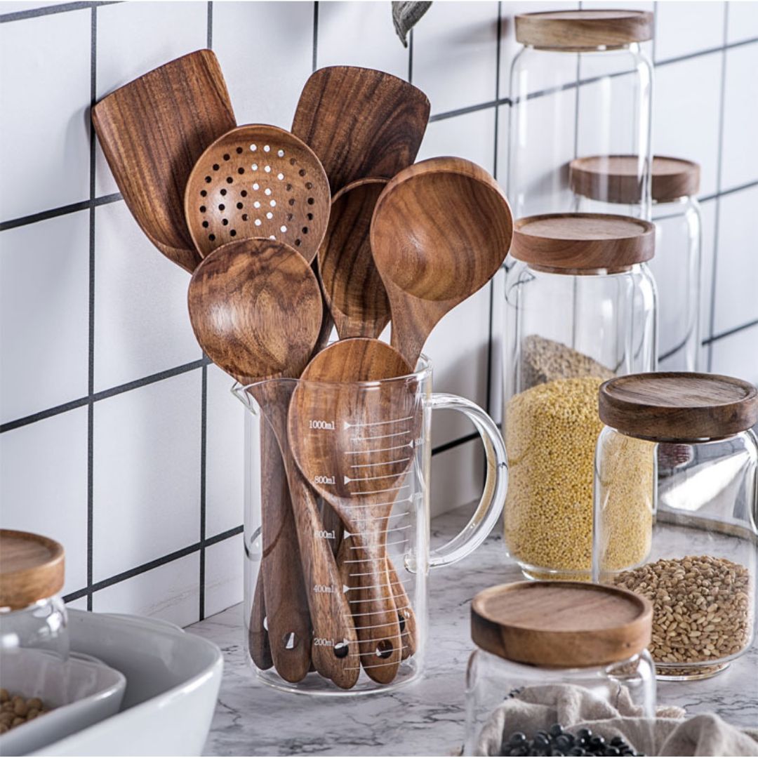 Elegant Wooden Cooking Utensil Set - photo 2