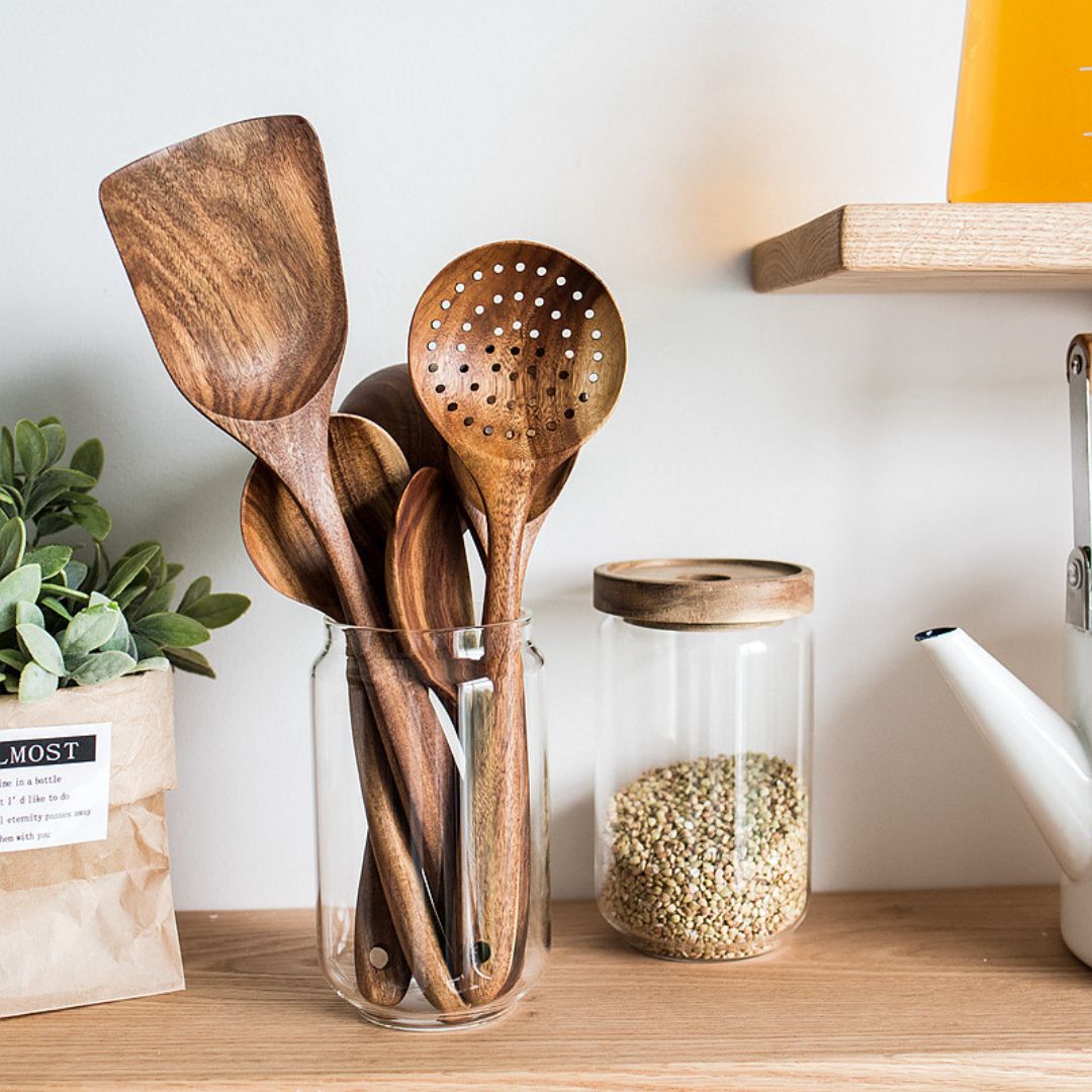 Elegant Wooden Cooking Utensil Set - photo 4