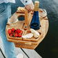 Elegant Wooden Picnic Table with Compartments for Snacks & Drinks | Perfect for Outdoor Gatherings
