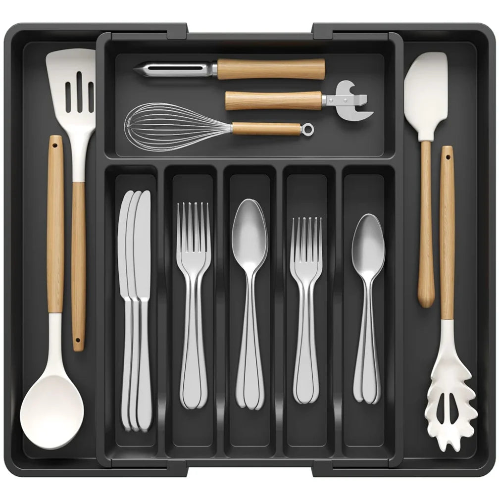 Expandable Kitchen Drawer Organizer | 8-Compartment Cutlery Tray for Efficient Utensil Management - photo 4