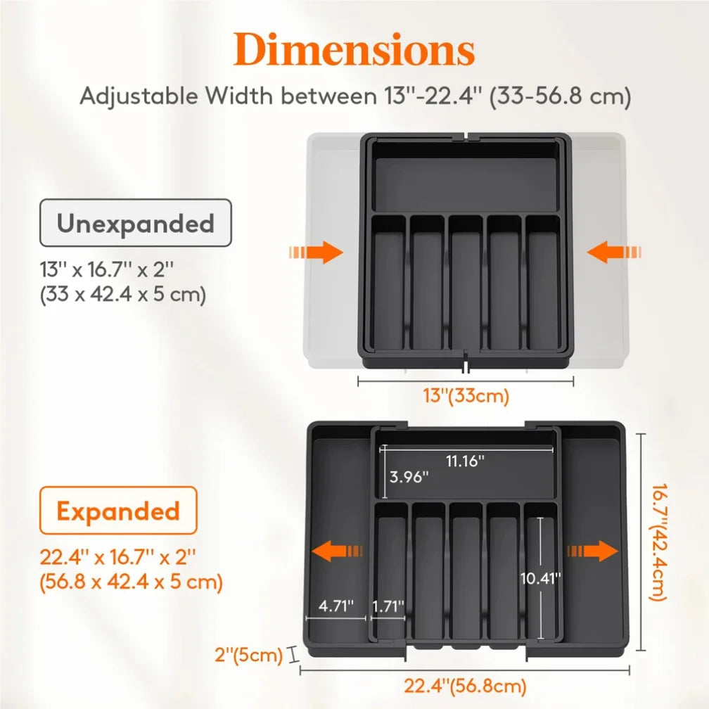 Expandable Kitchen Drawer Organizer | 8-Compartment Cutlery Tray for Efficient Utensil Management - photo 5