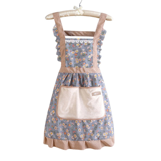 Floral Kitchen Apron | Durable Cooking Apron with Adjustable Ties | Full Coverage for Effortless Cooking and Baking - photo 1
