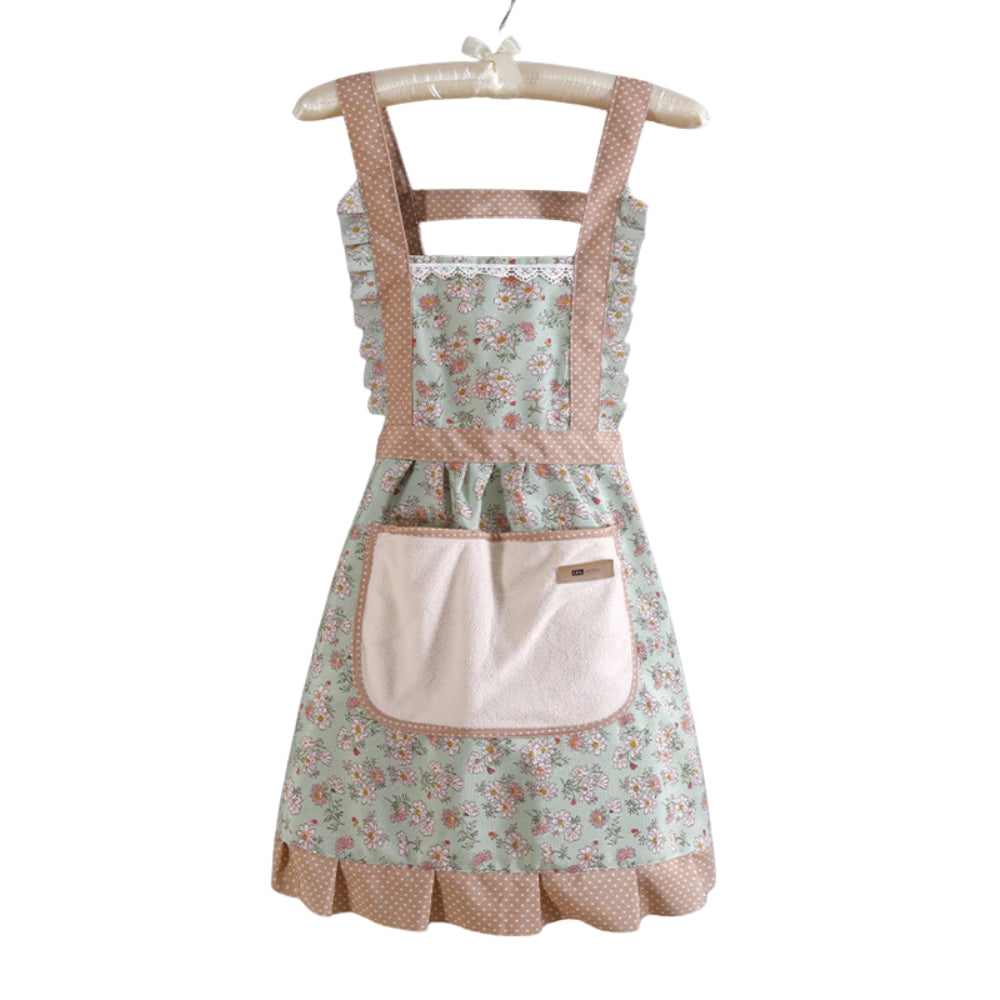 Floral Kitchen Apron | Durable Cooking Apron with Adjustable Ties | Full Coverage for Effortless Cooking and Baking - photo 2