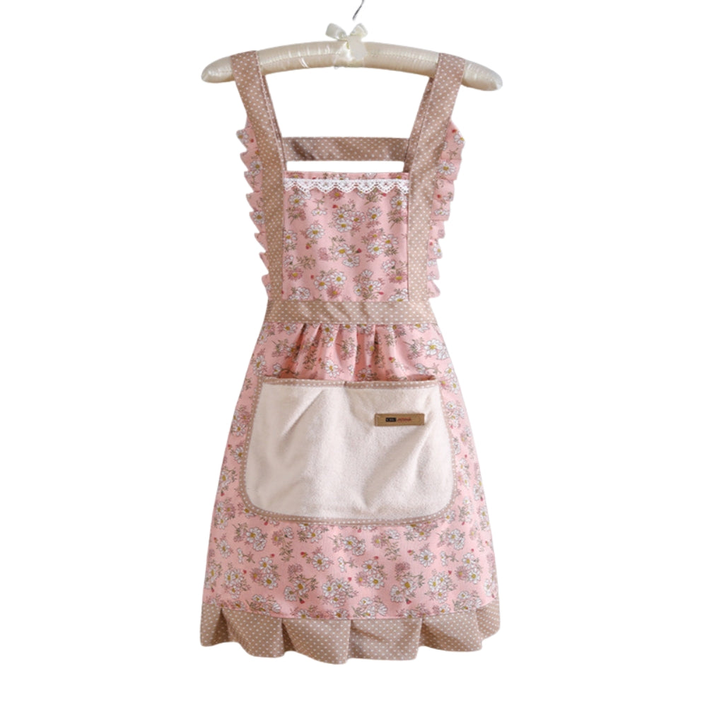 Floral Kitchen Apron | Durable Cooking Apron with Adjustable Ties | Full Coverage for Effortless Cooking and Baking - photo 3