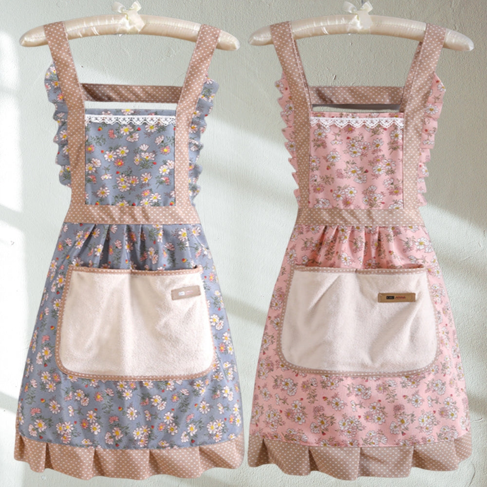 Floral Kitchen Apron | Durable Cooking Apron with Adjustable Ties | Full Coverage for Effortless Cooking and Baking - photo 4