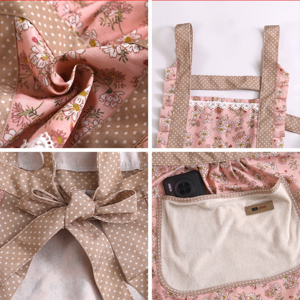 Floral Kitchen Apron | Durable Cooking Apron with Adjustable Ties | Full Coverage for Effortless Cooking and Baking - photo 6