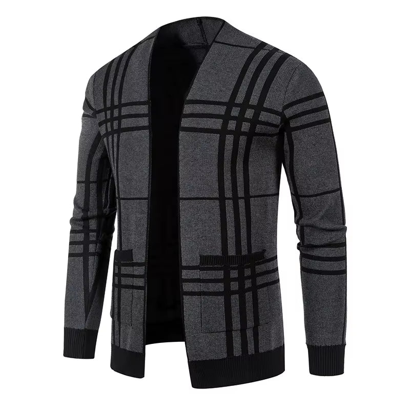 Ross | Men's Stylish Checkered Knit Cardigan for Winter