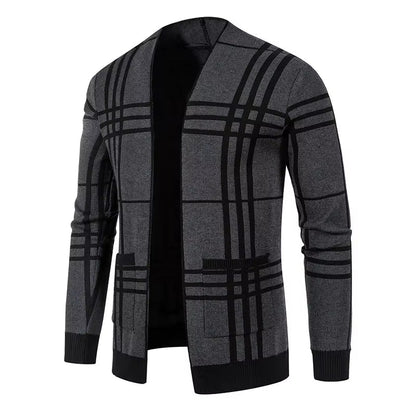 Ross | Men's Stylish Checkered Knit Cardigan for Winter