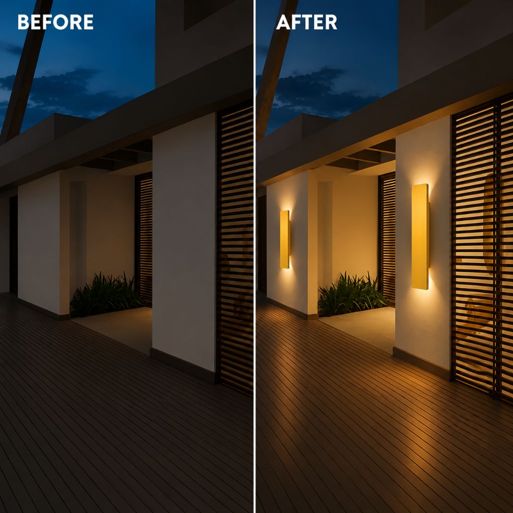 Golden Collection | Outdoor Wall Light with IP65 Rating & Energy-Efficient LED | Stylish Lantern for Garden and Patio