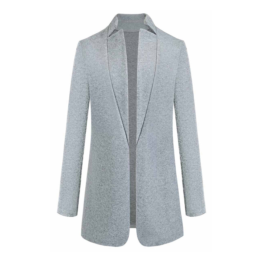 Leanne | Women's Elegant Collarless Long Coat for Winter