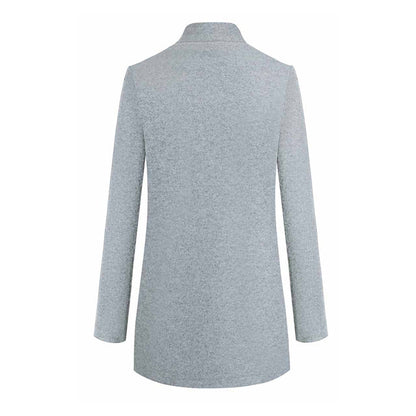 Leanne | Women's Elegant Collarless Long Coat for Winter
