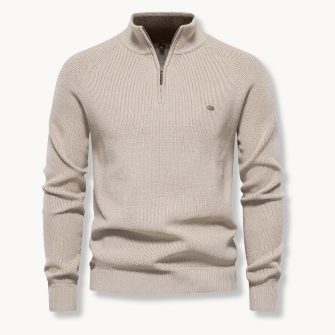Ronnie | Men's Cosy Half-Zip Ribbed Knit Jumper for Winter