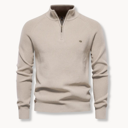 Ronnie | Men's Cosy Half-Zip Ribbed Knit Jumper for Winter