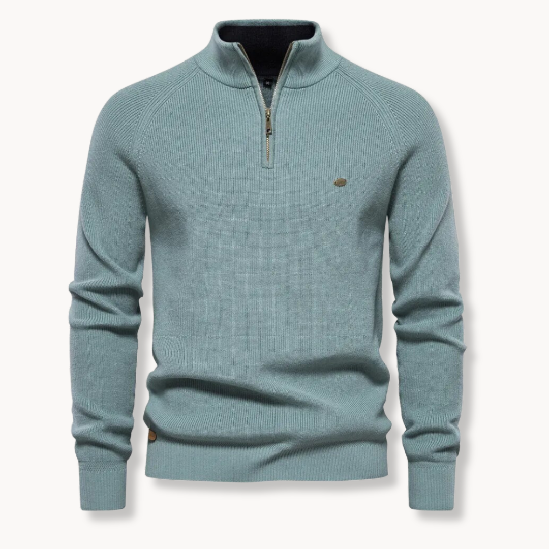 Ronnie | Men's Cosy Half-Zip Ribbed Knit Jumper for Winter