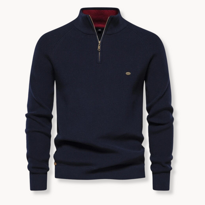Ronnie | Men's Cosy Half-Zip Ribbed Knit Jumper for Winter