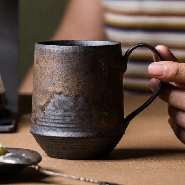 Harvest Collection | Rustic Ceramic Mug with Vintage Charm | Handcrafted Coffee Cup for Cozy Moments