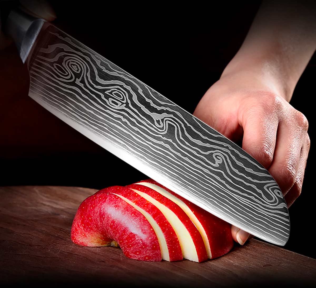 Ikigai | 8-Piece Professional Chef Knife Set with High-Carbon Steel Blades | Ergonomic Pakka Wood Handles for Precision Cutting